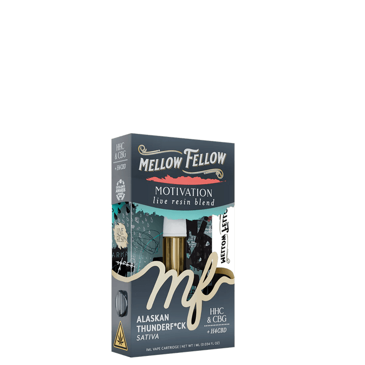 Motivation Blend 1ml Live Resin Vape Cartridge - Alaskan Thunderf*ck (Sativa) - Mellow Fellow