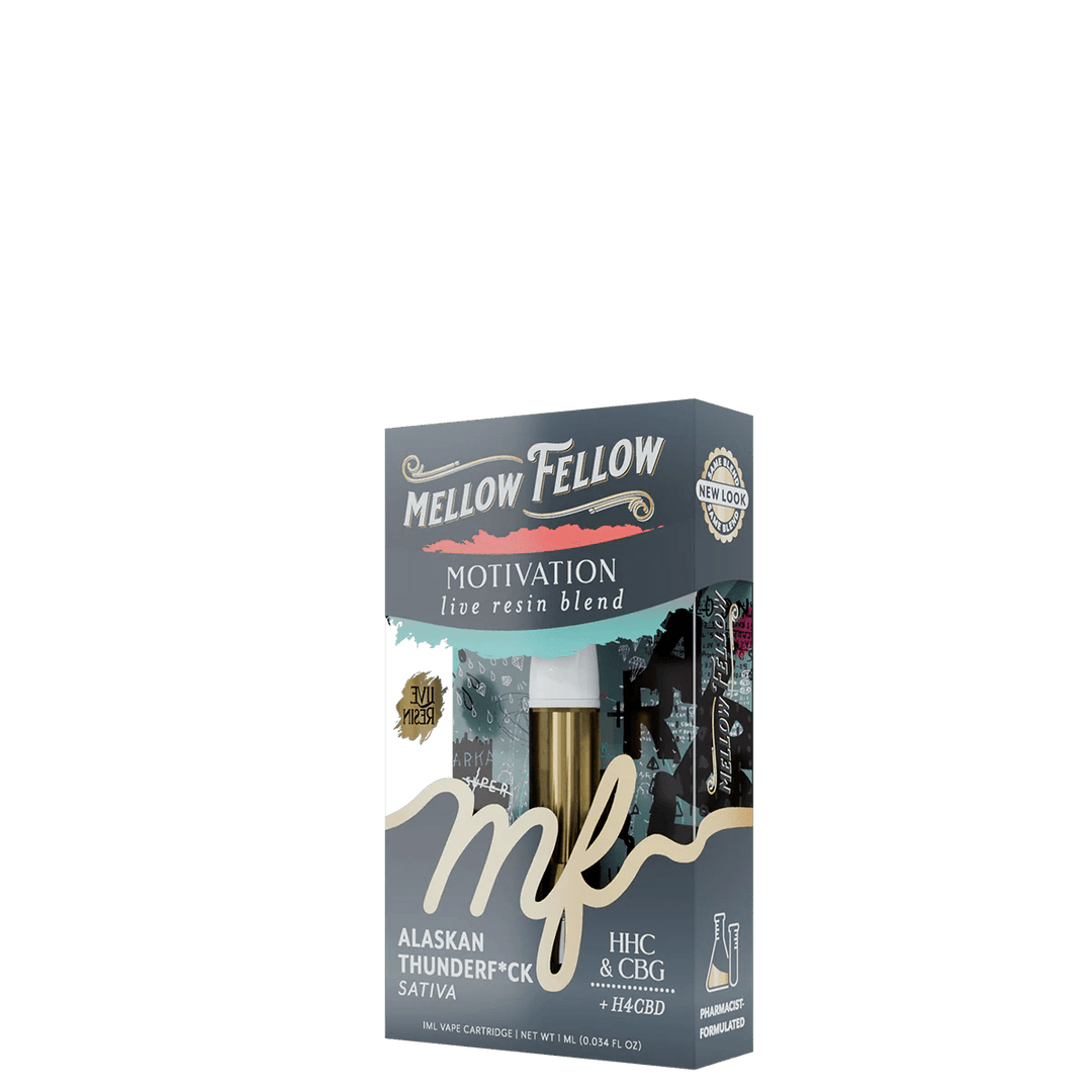 Motivation Blend 1ml Live Resin Vape Cartridge - Alaskan Thunderf*ck (Sativa) - Mellow Fellow