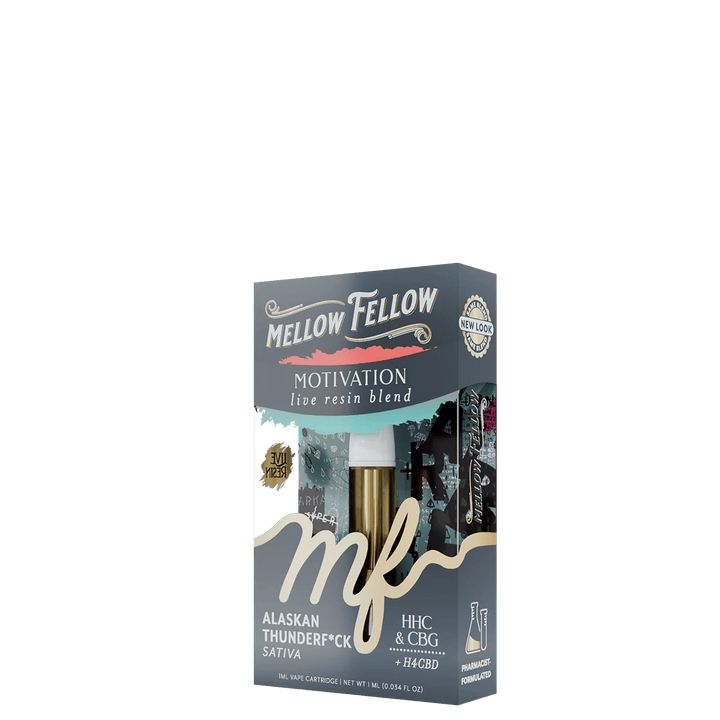 Motivation Blend 1ml Live Resin Vape Cartridge - Alaskan Thunderf*ck (Sativa) - Mellow Fellow