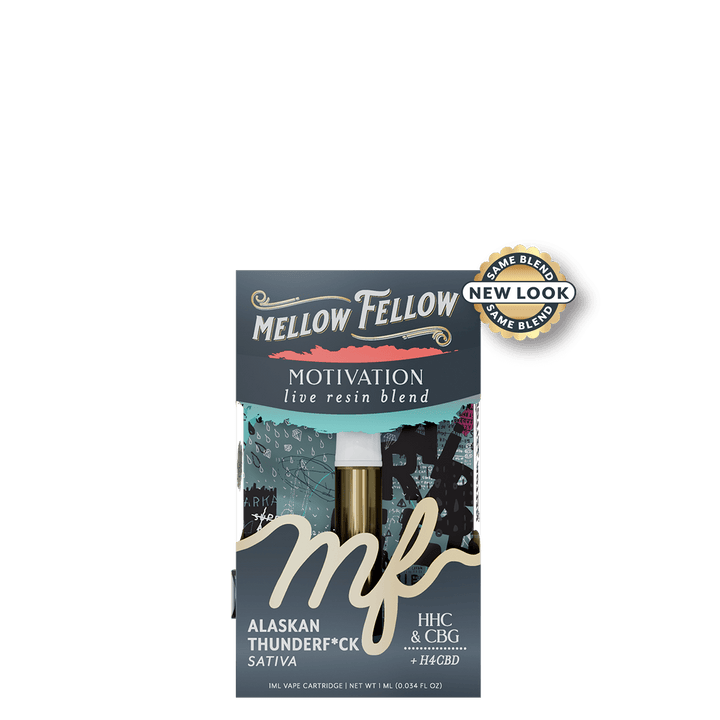 Motivation Blend 1ml Live Resin Vape Cartridge - Alaskan Thunderf*ck (Sativa) - Mellow Fellow