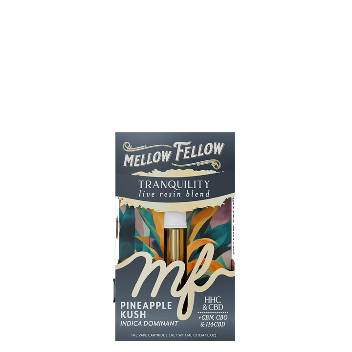 Tranquility Blend 1ml Live Resin Vape Cartridge - Pineapple Kush (Indica Dominant) - Mellow Fellow