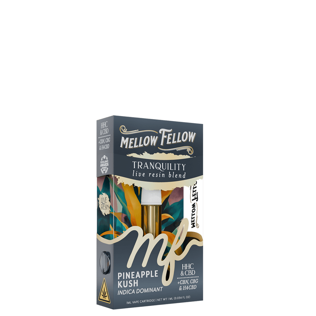 Tranquility Blend 1ml Live Resin Vape Cartridge - Pineapple Kush (Indica Dominant) - Mellow Fellow