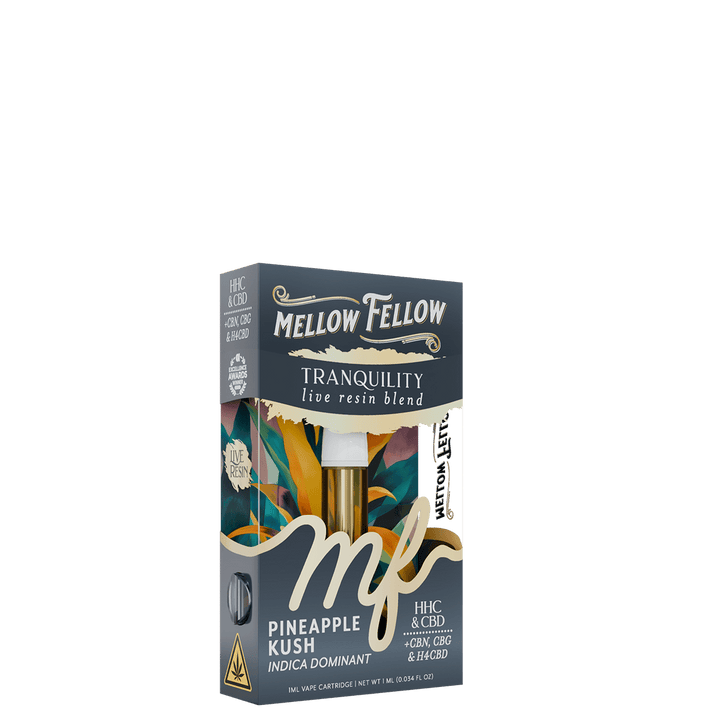 Tranquility Blend 1ml Live Resin Vape Cartridge - Pineapple Kush (Indica Dominant) - Mellow Fellow