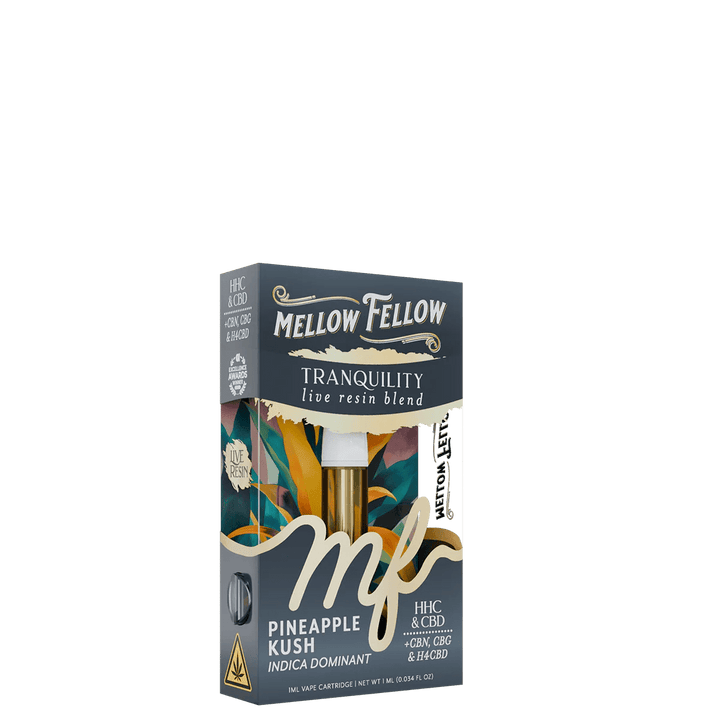 Tranquility Blend 1ml Live Resin Vape Cartridge - Pineapple Kush (Indica Dominant) - Mellow Fellow