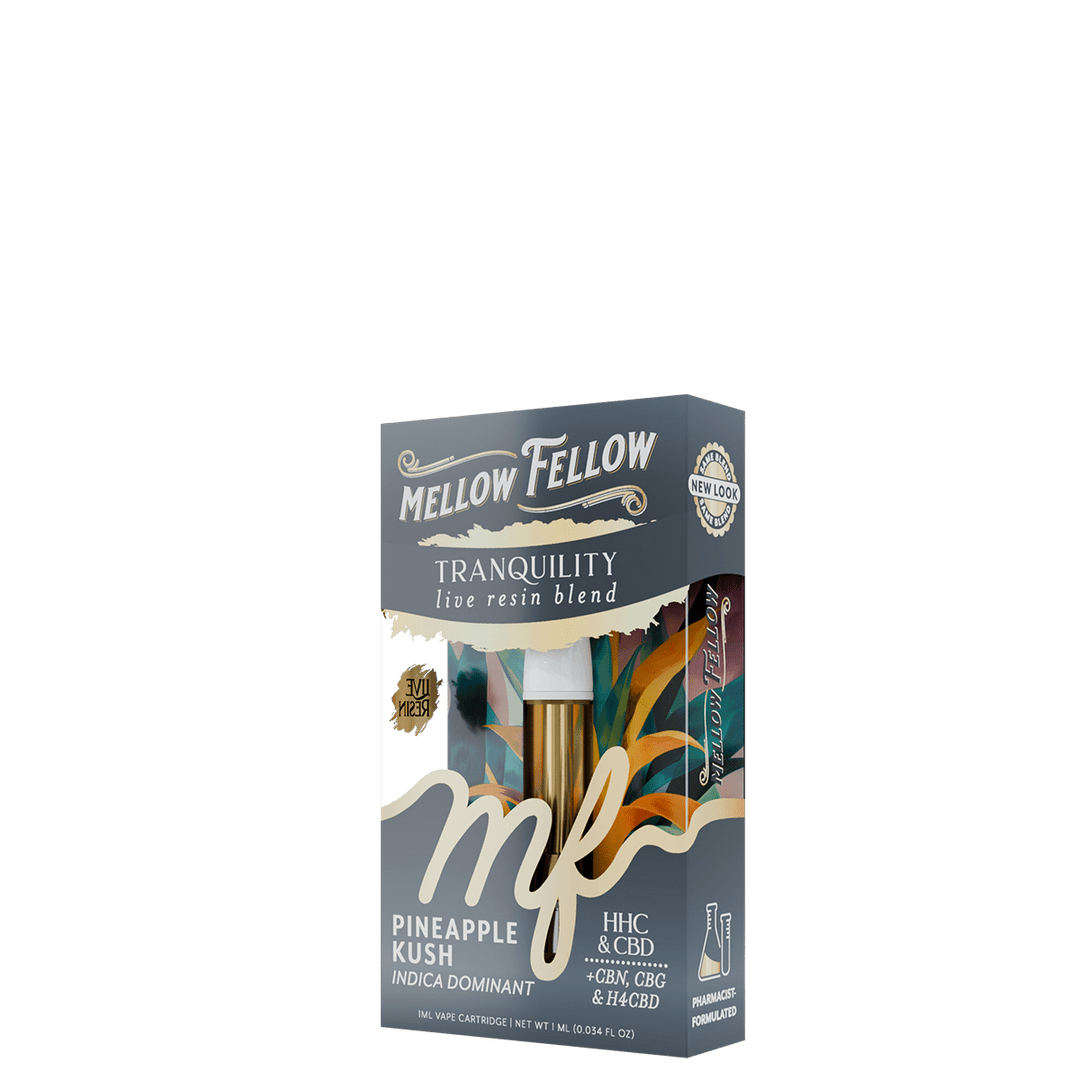 Tranquility Blend 1ml Live Resin Vape Cartridge - Pineapple Kush (Indica Dominant) - Mellow Fellow