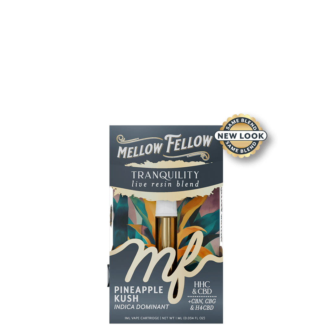 Tranquility Blend 1ml Live Resin Vape Cartridge - Pineapple Kush (Indica Dominant) - Mellow Fellow