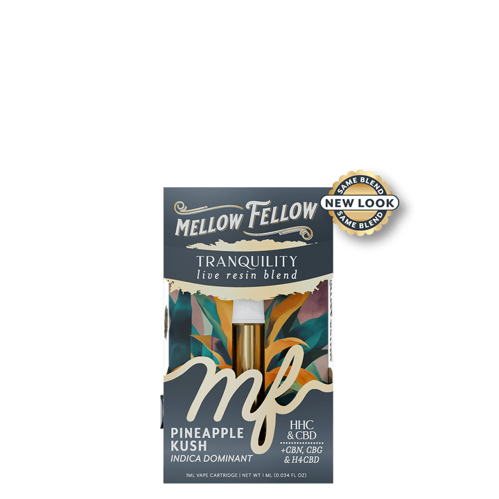 Tranquility Blend 1ml Live Resin Vape Cartridge - Pineapple Kush (Indica Dominant) - Mellow Fellow