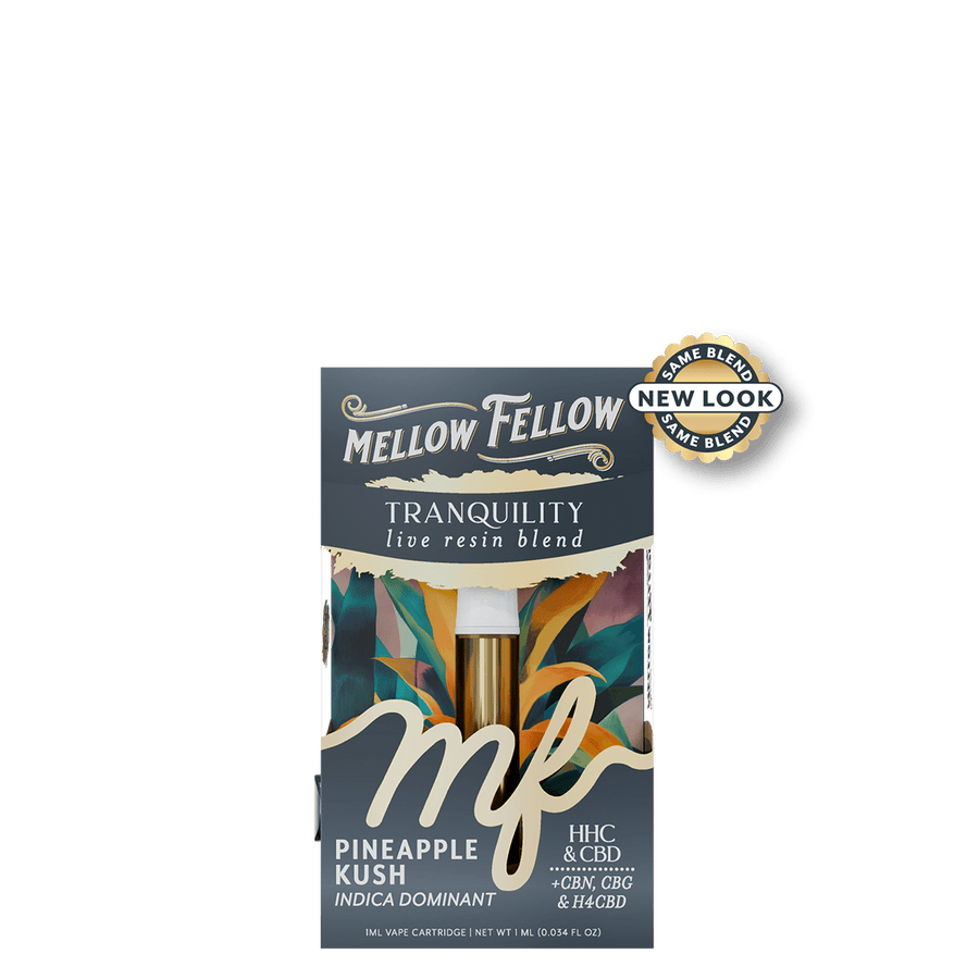 Tranquility Blend 1ml Live Resin Vape Cartridge - Pineapple Kush (Indica Dominant) - Mellow Fellow