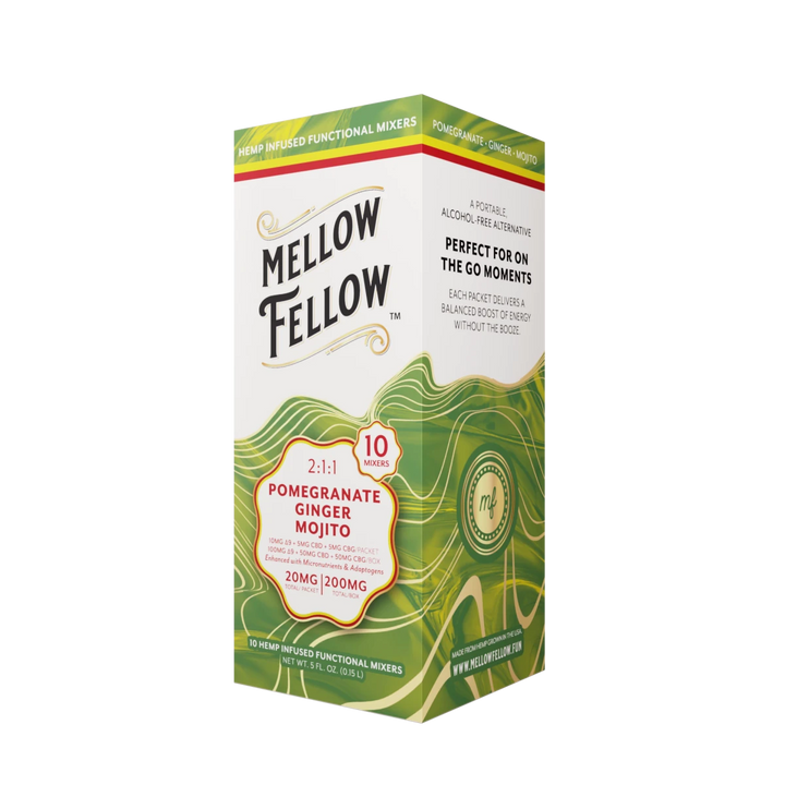 Delta 9 + CBD & CBG Mixers 10pc - Pomegranate Ginger Mojito - Mellow Fellow