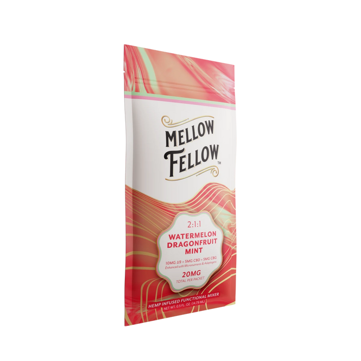 Delta 9 + CBD & CBG Mixers 10pc - Watermelon Dragonfruit Mint - Mellow Fellow