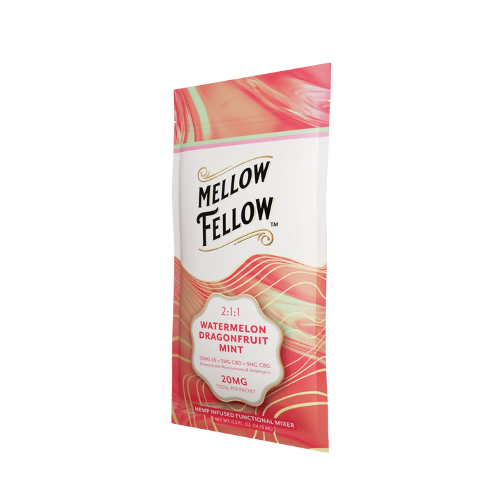 Delta 9 + CBD & CBG Mixers 10pc - Watermelon Dragonfruit Mint - Mellow Fellow