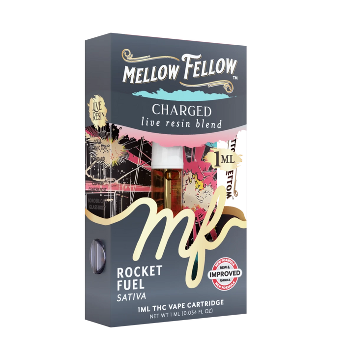 Charged Blend 1ml Live Resin Vape Cartridge - Rocket Fuel (Sativa) - Mellow Fellow