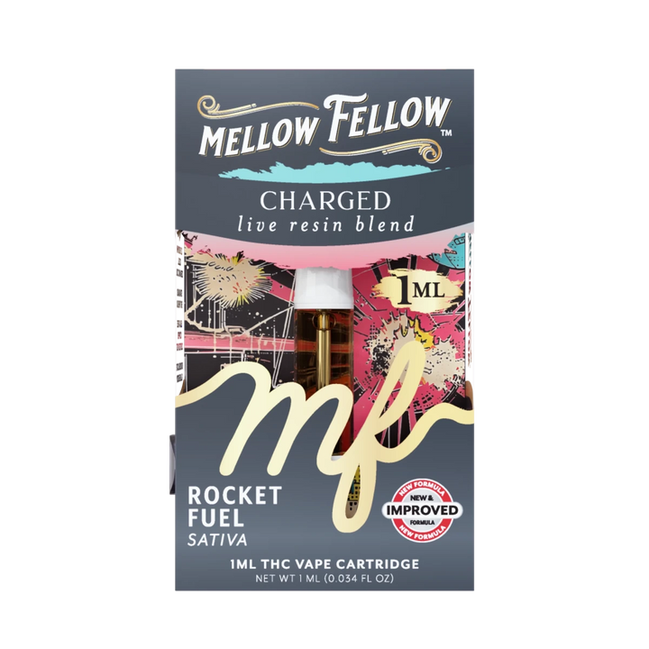 Charged Blend 1ml Live Resin Vape Cartridge - Rocket Fuel (Sativa) - Mellow Fellow