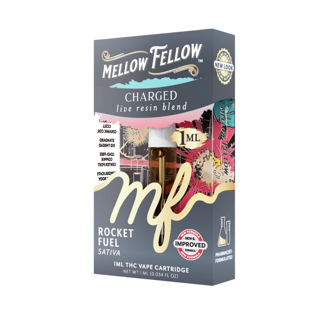 Charged Blend 1ml Live Resin Vape Cartridge - Rocket Fuel (Sativa) - Mellow Fellow
