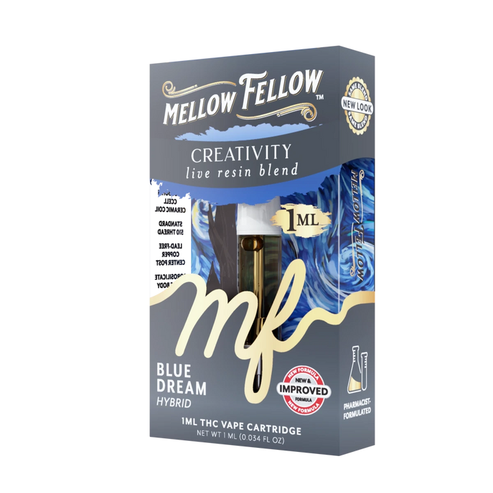 Creativity Blend 1ml Live Resin Vape Cartridge - Blue Dream (Hybrid) - Mellow Fellow