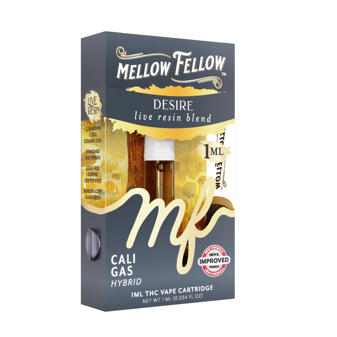 Desire Blend 1ml Live Resin Vape Cartridge - Cali Gas (Hybrid) - Mellow Fellow
