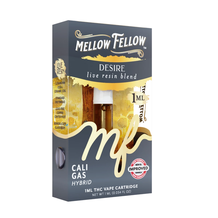 Desire Blend 1ml Live Resin Vape Cartridge - Cali Gas (Hybrid) - Mellow Fellow