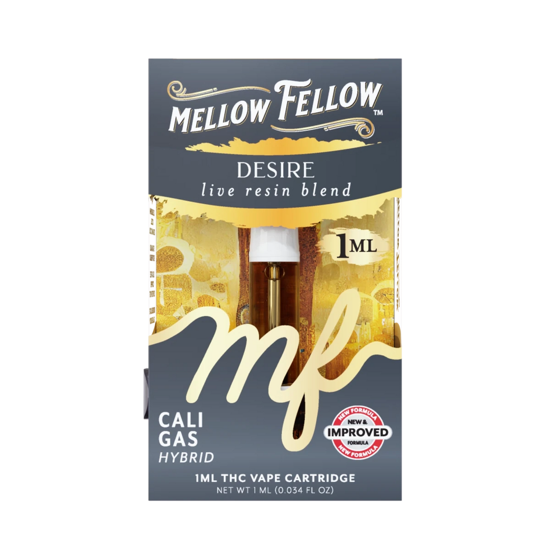 Desire Blend 1ml Live Resin Vape Cartridge - Cali Gas (Hybrid) - Mellow Fellow