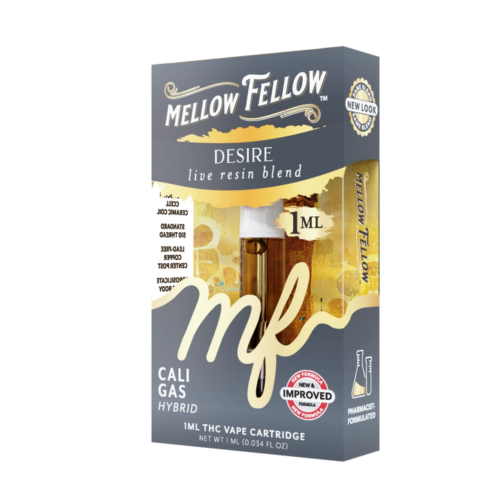 Desire Blend 1ml Live Resin Vape Cartridge - Cali Gas (Hybrid) - Mellow Fellow