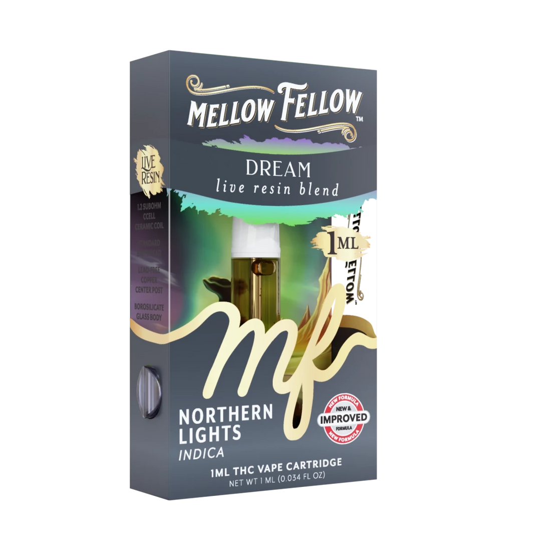 Dream Blend 1ml Live Resin Vape Cartridge - Northern Lights (Indica) - Mellow Fellow