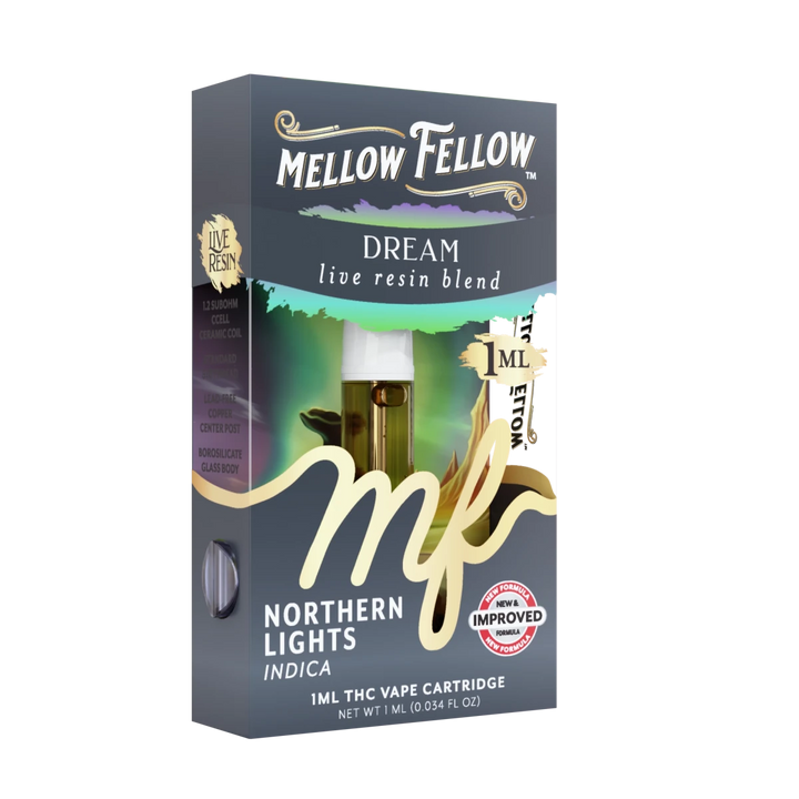 Dream Blend 1ml Live Resin Vape Cartridge - Northern Lights (Indica) - Mellow Fellow