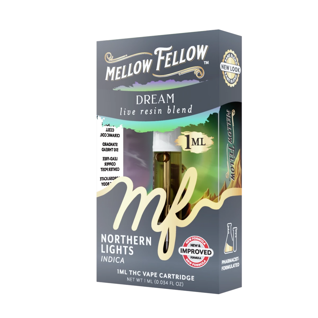 Dream Blend 1ml Live Resin Vape Cartridge - Northern Lights (Indica) - Mellow Fellow