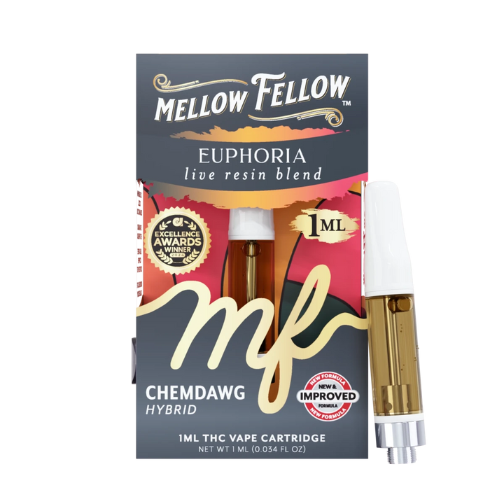 Euphoria Blend 1ml Live Resin Vape Cartridge - Chemdawg (Hybrid) - Mellow Fellow