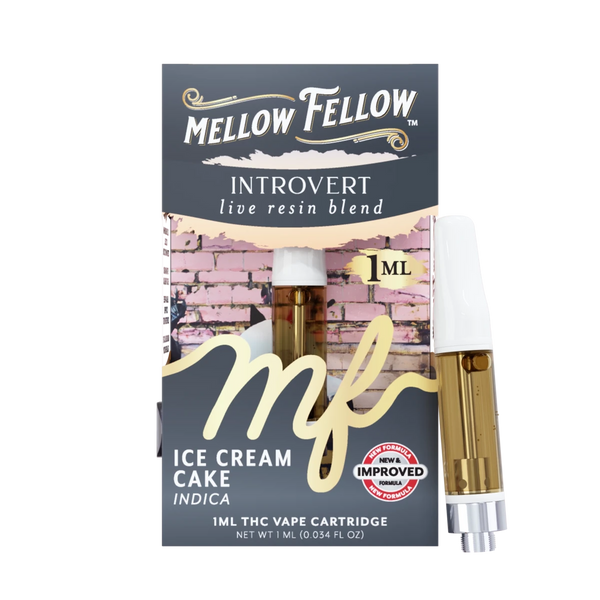 Introvert Blend 1ml Live Resin Vape Cartridge - Ice Cream Cake (Indica)