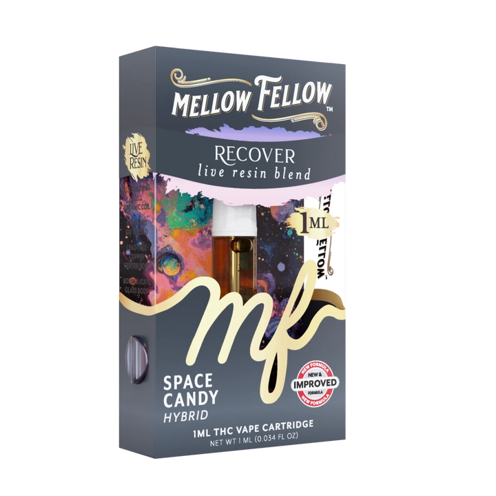 Recover Blend 1ml Live Resin Vape Cartridge - Space Candy (Hybrid) - Mellow Fellow