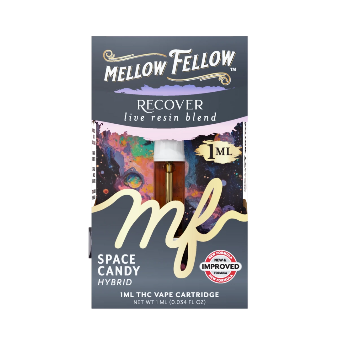Recover Blend 1ml Live Resin Vape Cartridge - Space Candy (Hybrid) - Mellow Fellow