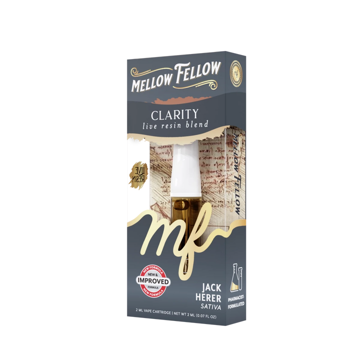 Clarity Blend 2ml Live Resin Vape Cartridge - Jack Herer (Sativa) - Mellow Fellow