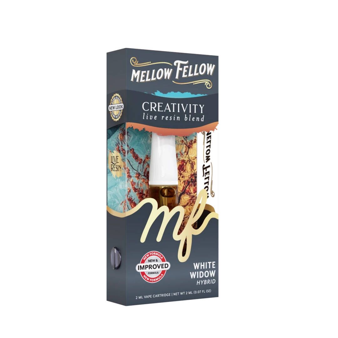 Creativity Blend 2ml Live Resin Vape Cartridge - White Widow (Hybrid) - Mellow Fellow