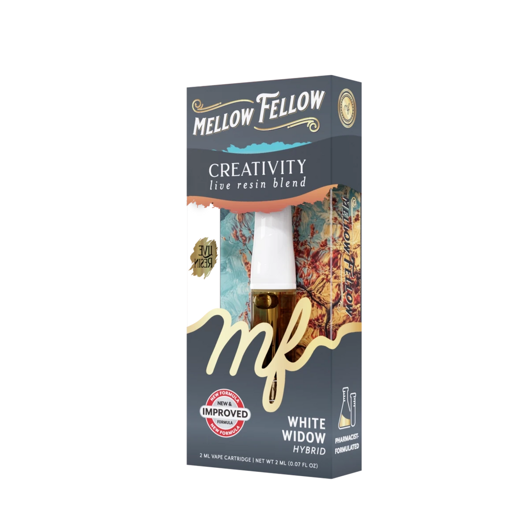 Creativity Blend 2ml Live Resin Vape Cartridge - White Widow (Hybrid) - Mellow Fellow