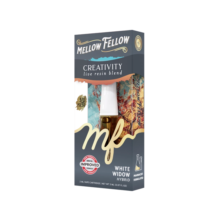Creativity Blend 2ml Live Resin Vape Cartridge - White Widow (Hybrid) - Mellow Fellow