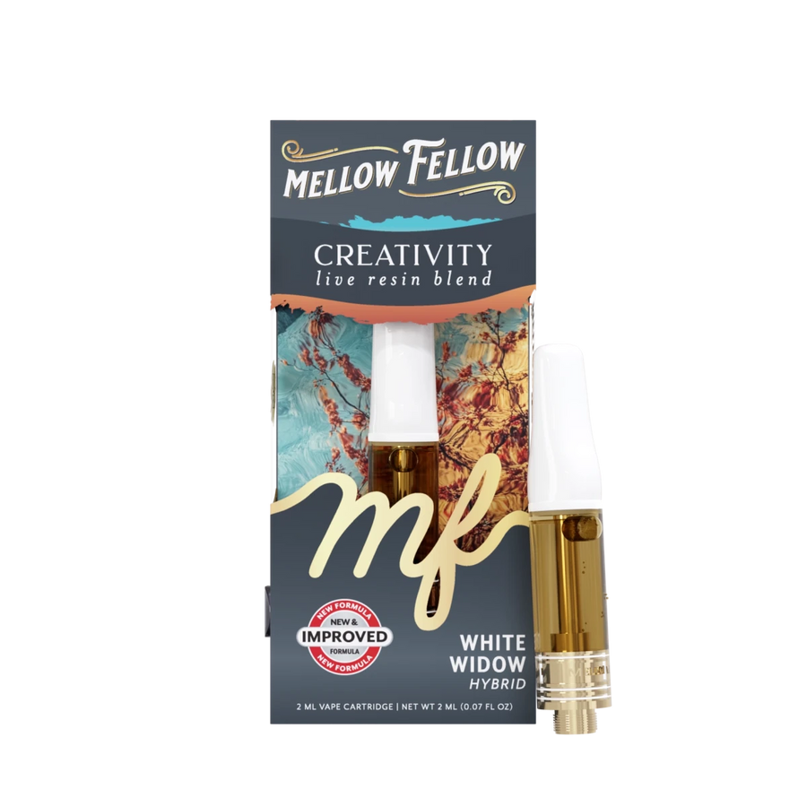 Creativity Blend 2ml Live Resin Vape Cartridge - White Widow (Hybrid) Mellow Fellow Creativity Blend 2ml Live Resin Vape Cartridge - White Widow (Hybrid) Mellow Fellow
