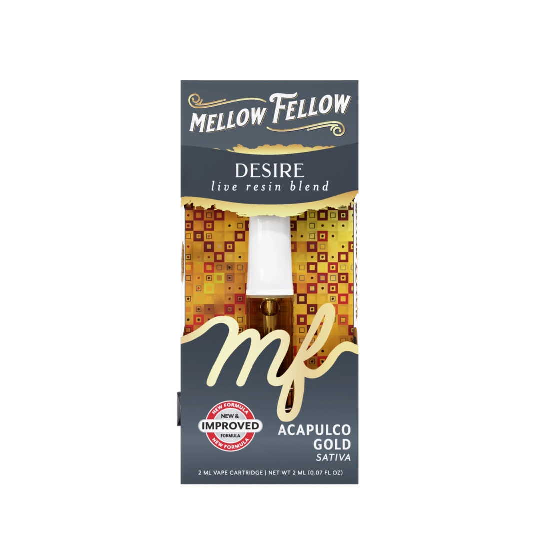 Desire Blend 2ml Live Resin Vape Cartridge - Acapulco Gold (Sativa) - Mellow Fellow