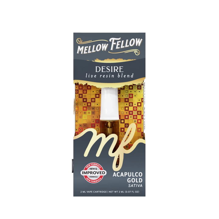 Desire Blend 2ml Live Resin Vape Cartridge - Acapulco Gold (Sativa) - Mellow Fellow