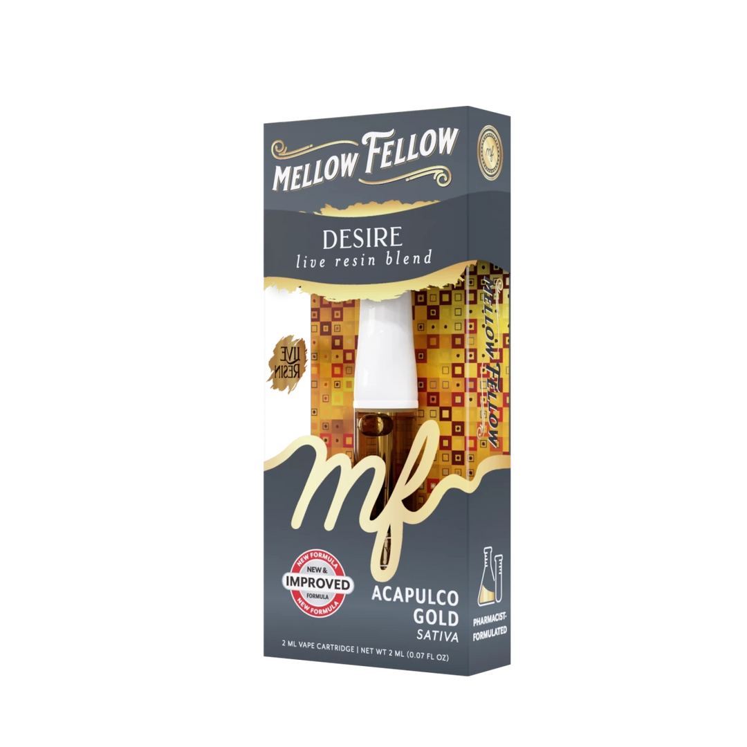Desire Blend 2ml Live Resin Vape Cartridge - Acapulco Gold (Sativa) - Mellow Fellow
