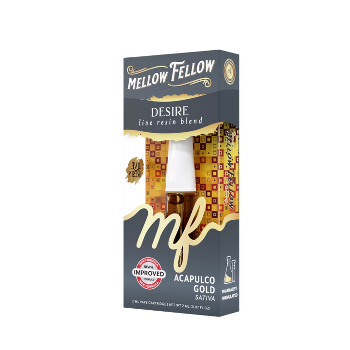 Desire Blend 2ml Live Resin Vape Cartridge - Acapulco Gold (Sativa) - Mellow Fellow