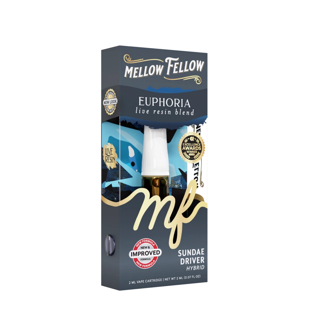 Euphoria Blend 2ml Live Resin Vape Cartridge - Sundae Driver (Hybrid) - Mellow Fellow
