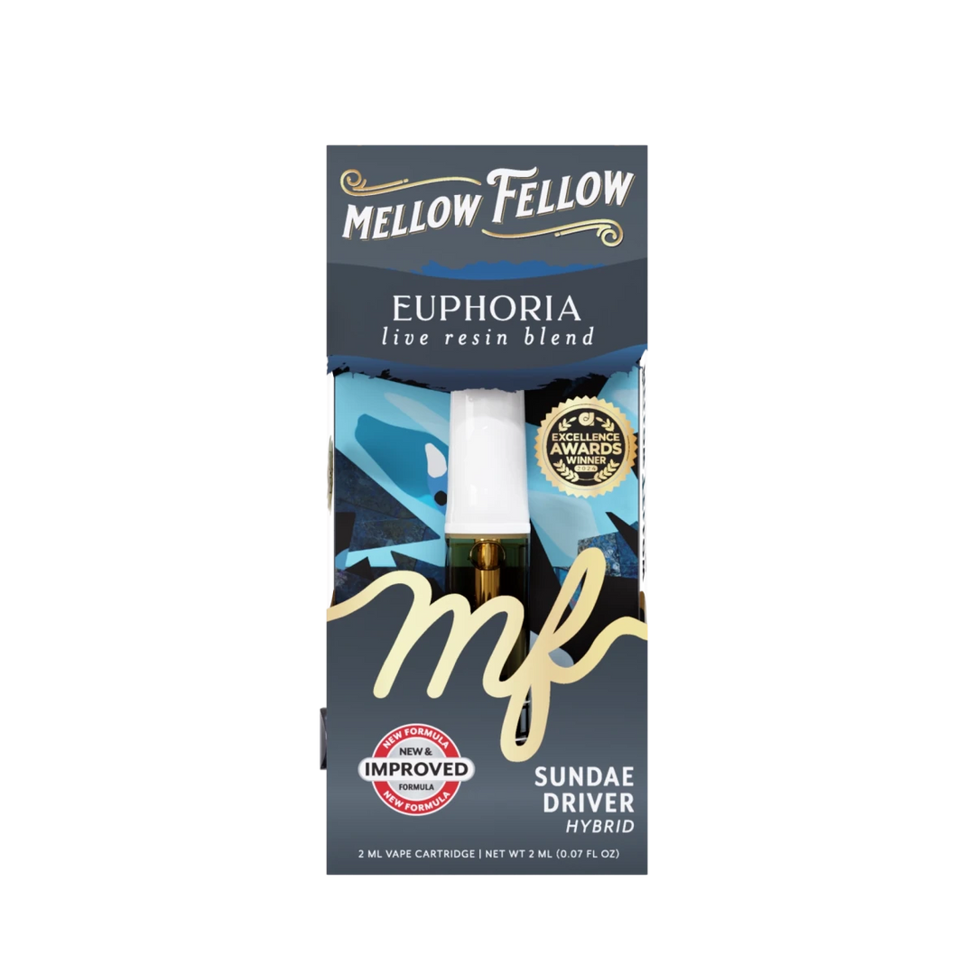 Euphoria Blend 2ml Live Resin Vape Cartridge - Sundae Driver (Hybrid) - Mellow Fellow