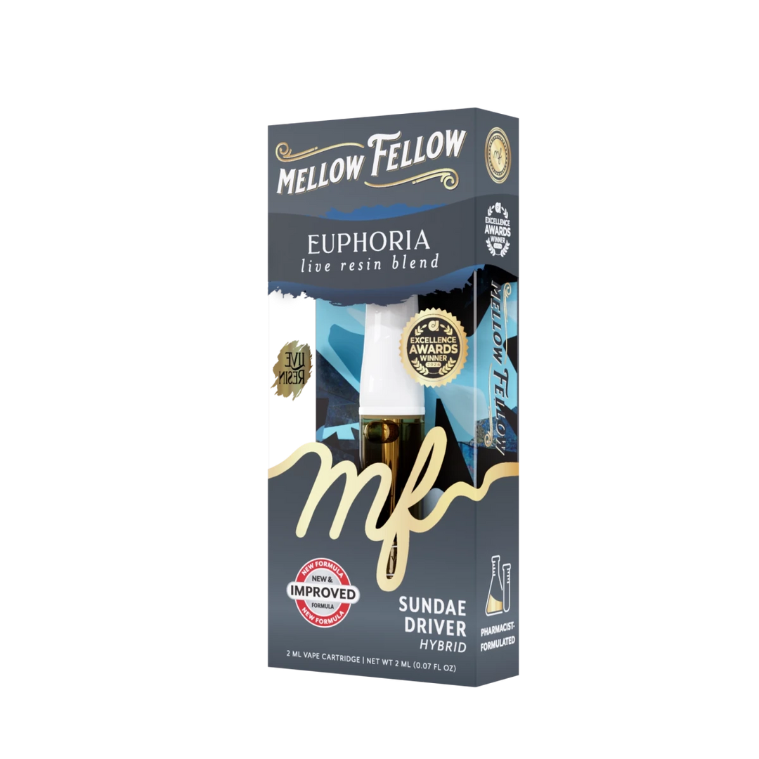 Euphoria Blend 2ml Live Resin Vape Cartridge - Sundae Driver (Hybrid) - Mellow Fellow