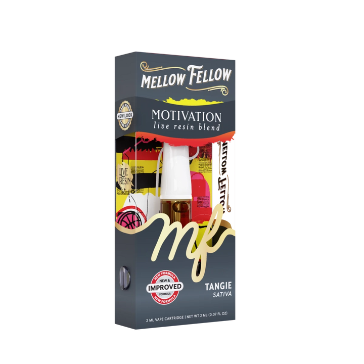 Motivation Blend 2ml Live Resin Vape Cartridge - Tangie (Sativa) - Mellow Fellow