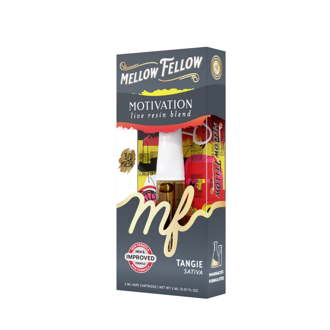 Motivation Blend 2ml Live Resin Vape Cartridge - Tangie (Sativa) - Mellow Fellow