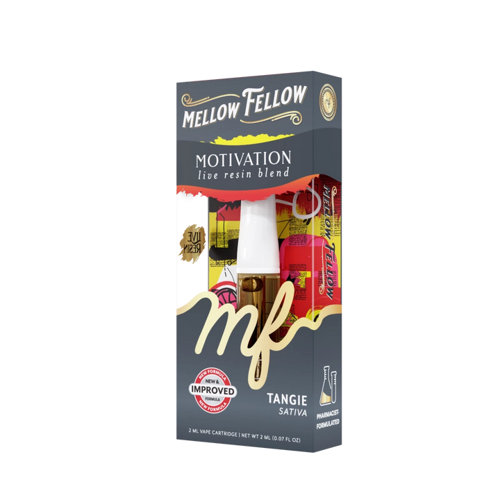 Motivation Blend 2ml Live Resin Vape Cartridge - Tangie (Sativa) - Mellow Fellow