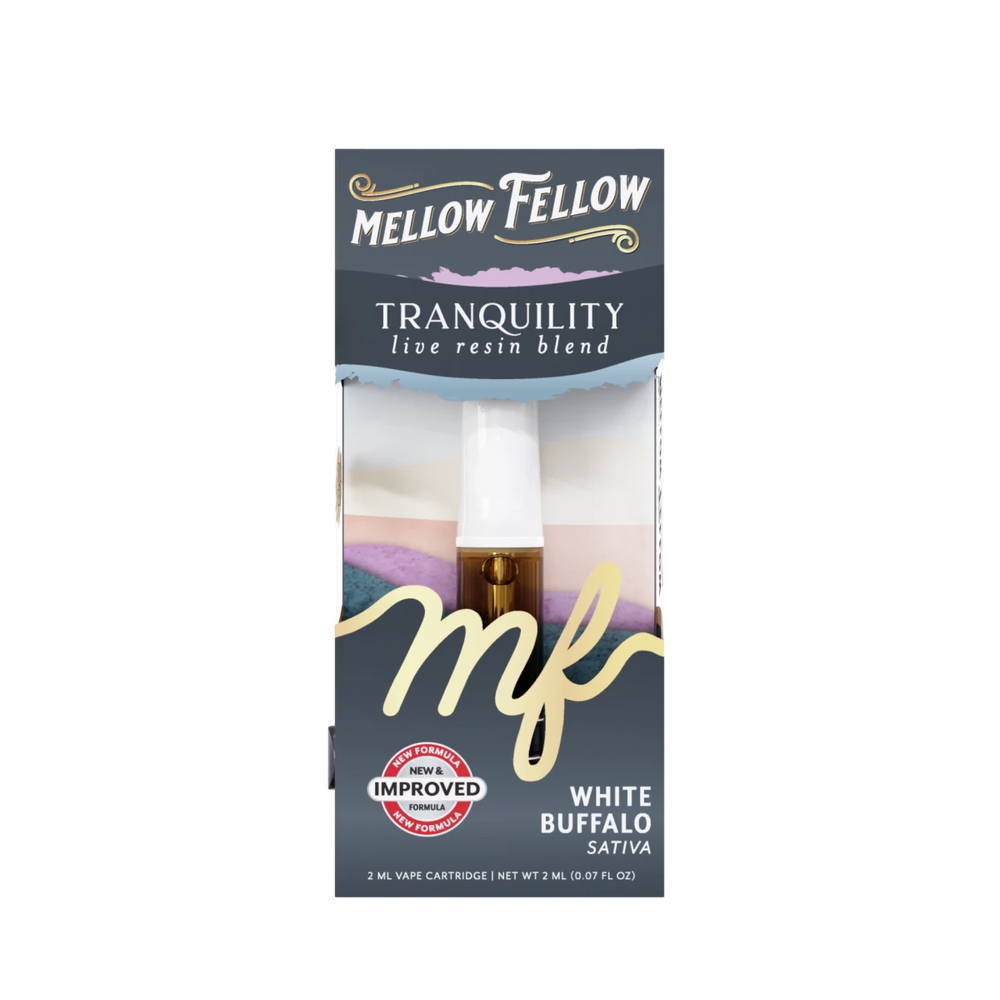 Tranquility Blend 2ml Live Resin Vape Cartridge - White Buffalo (Sativa) - Mellow Fellow