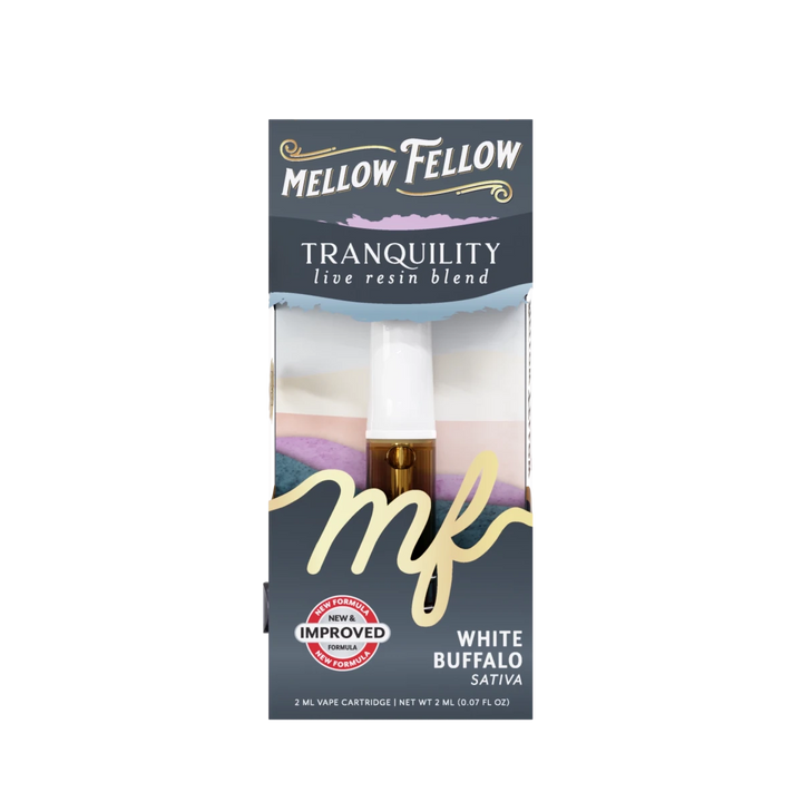 Tranquility Blend 2ml Live Resin Vape Cartridge - White Buffalo (Sativa) - Mellow Fellow