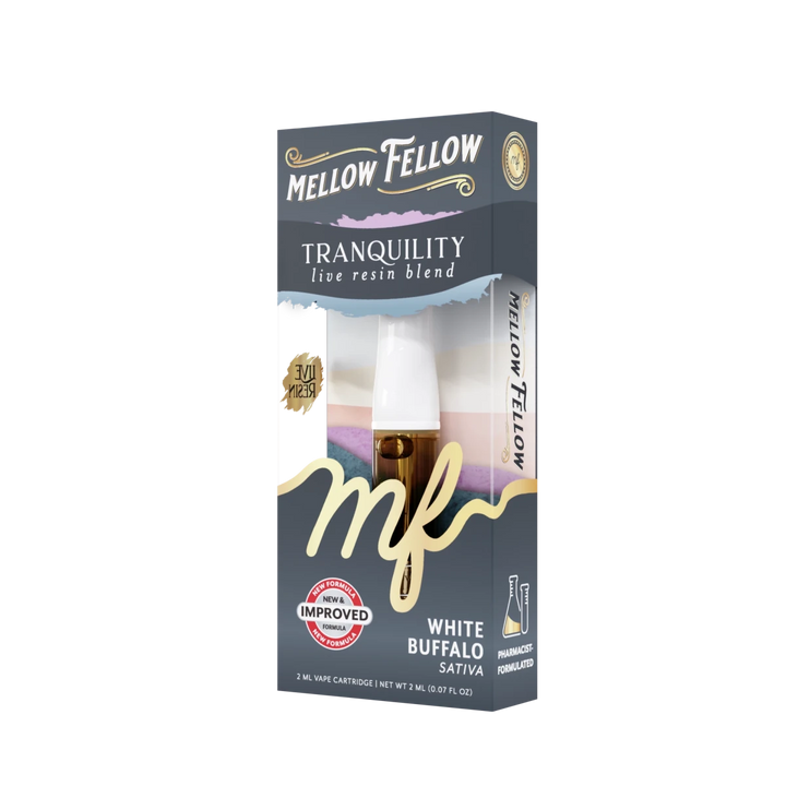 Tranquility Blend 2ml Live Resin Vape Cartridge - White Buffalo (Sativa) - Mellow Fellow