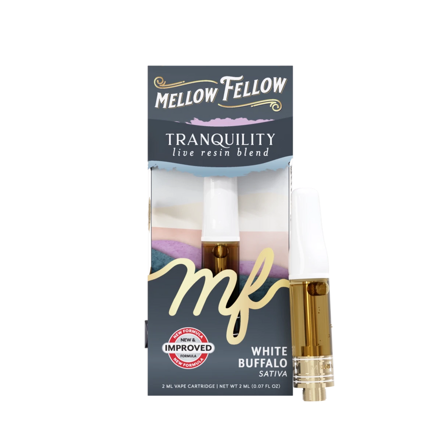 Tranquility Blend 2ml Live Resin Vape Cartridge - White Buffalo (Sativa) - Mellow Fellow