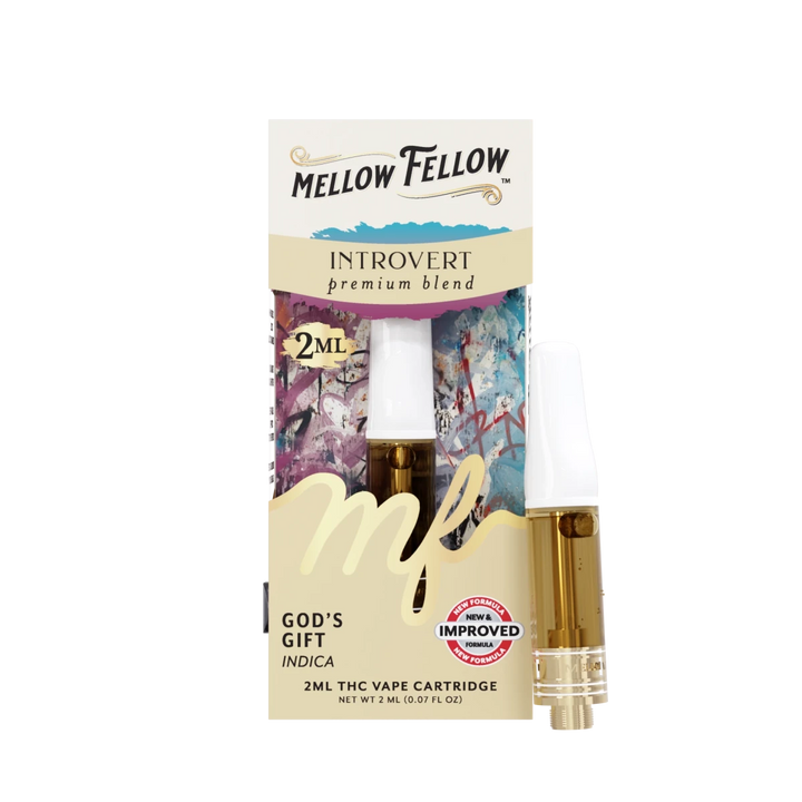 Introvert Blend 2ml Vape Cartridge - God's Gift (Indica) - Mellow Fellow